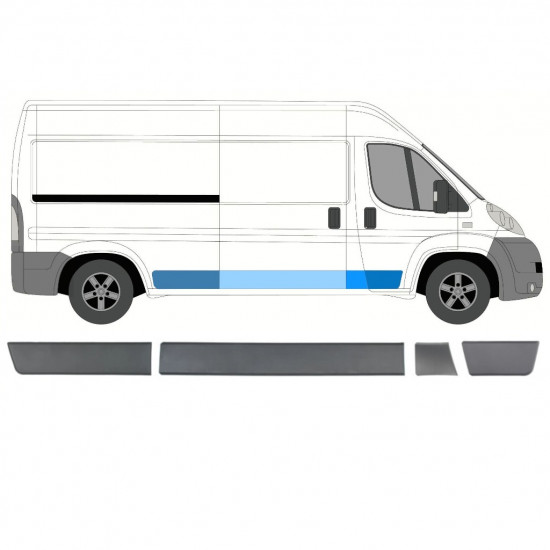 Set di modanature laterali per Peugeot Boxer 2006-2018 / Destra / 13862