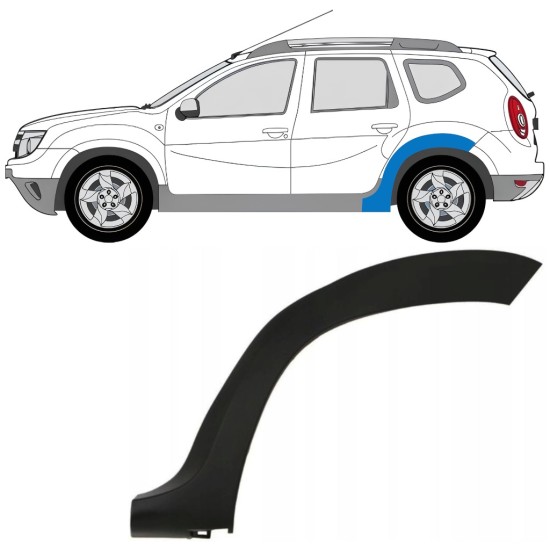 Modanatura laterale parafango posteriore per Dacia Duster 2010-2017 / Sinistra 16020