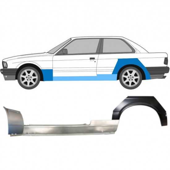 Pannello di riparazione sottoporta + parafango anteriore + posteriore per BMW 3 E30 1982-1987 / Sinistra / Set 11509