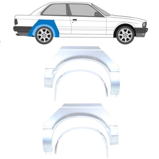 Pannello di riparazione interno ed esterno parafango posteriore per BMW 3 E30 1982-1987 / Set 10850