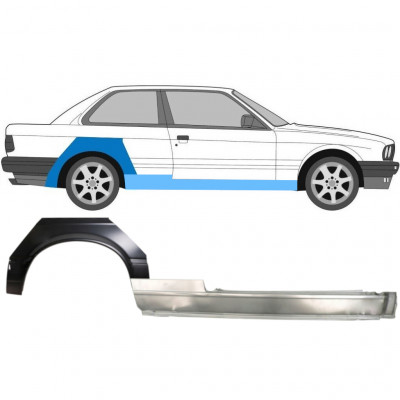 Lamiera di riparazione completo sottoporta e parafango posteriore per BMW 3 E30 1982-1987 / Destra / Set 11234