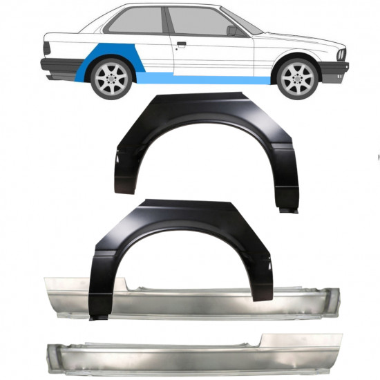 Lamiera di riparazione completo sottoporta e parafango posteriore per BMW 3 E30 1982-1987 / Set 11236