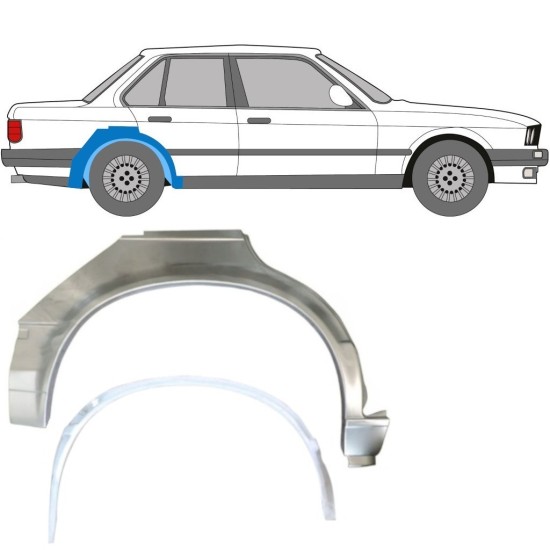 Pannello di riparazione interno ed esterno parafango posteriore per BMW 3 E30 1982-1987 / Destra / Set 10857
