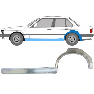 Lamiera di riparazione completo sottoporta e parafango posteriore per BMW 3 E30 1982-1987 / Sinistra / Set 11238