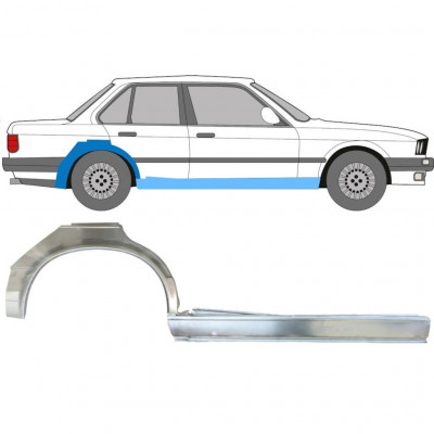 Lamiera di riparazione completo sottoporta e parafango posteriore per BMW 3 E30 1982-1987 / Destra / Set 11237