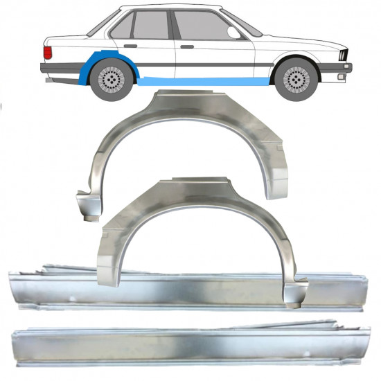 Lamiera di riparazione completo sottoporta e parafango posteriore per BMW 3 E30 1982-1987 / Set 11239