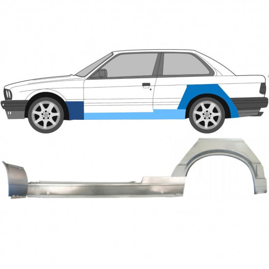 Pannello di riparazione sottoporta + parafango anteriore + posteriore per BMW 3 E30 1987-1994 / Sinistra / Set 11512