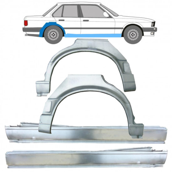 Lamiera di riparazione completo sottoporta e parafango posteriore per BMW 3 E30 1987-1994 / Set 11242