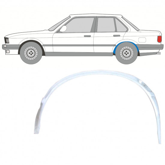 Pannello di riparazione arco ruota posteriore interno per BMW 3 E30 1982-1994 / Sinistra 10846
