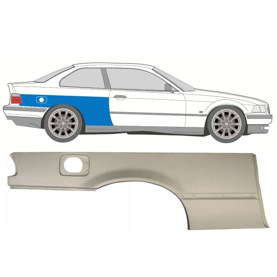 Pannello di riparazione parafango posteriore per BMW 3 E36 1990-2000 / Destra / COUPE 16383