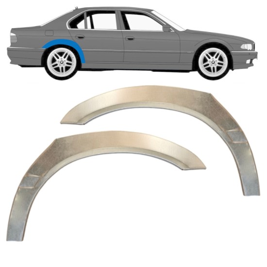 Pannello di riparazione parafango posteriore per BMW 7 E38 1994-2001 / Sinistra+Destra / Set 14832