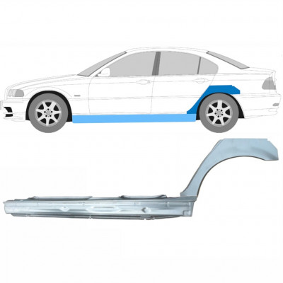 Lamiera di riparazione completo sottoporta e parafango posteriore per BMW 3 E46 1998-2006 / Sinistra / Set 11244