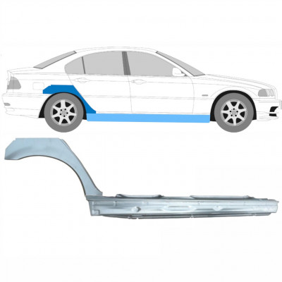 Lamiera di riparazione completo sottoporta e parafango posteriore per BMW 3 E46 1998-2006 / Destra / Set 11243