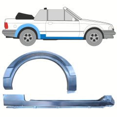 Pannello di riparazione sottoporta e parafango posteriore per Ford Escort 1986-1990 / Destra / CABRIO / Set 12586