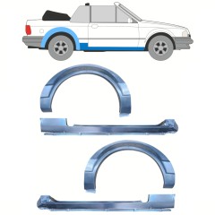 Pannello di riparazione sottoporta e parafango posteriore per Ford Escort 1986-1990 / CABRIO / Set 12588