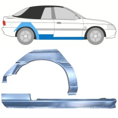 Pannello di riparazione sottoporta e parafango posteriore per Ford Escort 1995-2000 / Destra / CABRIO / Set 12589