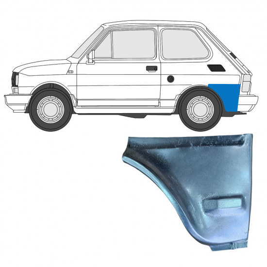 Pannello di riparazione sezione inferiore parafango posteriore per Fiat 126p 1972-2000 / Sinistra 7582