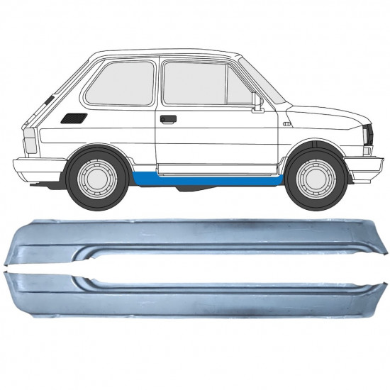 Sottoporta Lamiera Completo per Fiat 126p 1972-2000 / Sinistra+Destra / Set 9526