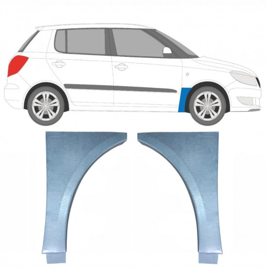 Pannello di riparazione parafango anteriore per Skoda Fabia II 2007-2015 / Sinistra+Destra / Set 10272
