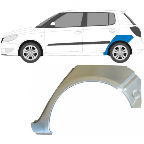 Pannello di riparazione parafango posteriore per Skoda Fabia II 2007-2015 / Sinistra 6999