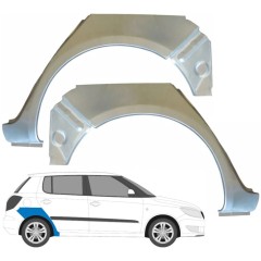 Pannello di riparazione parafango posteriore per Skoda Fabia II 2007-2015 / Sinistra+Destra / Set 9478