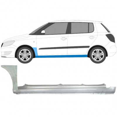 Lamiera di riparazione sottoporta completo e parafango anteriore per Skoda Fabia II 2007-2015 / Sinistra / Set 11171