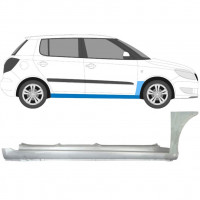 Lamiera di riparazione sottoporta completo e parafango anteriore per Skoda Fabia II 2007-2015 / Destra / Set 11170