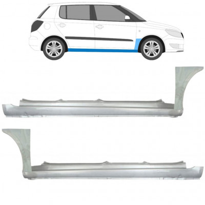 Lamiera di riparazione sottoporta completo e parafango anteriore per Skoda Fabia II 2007-2015 / Set 11172