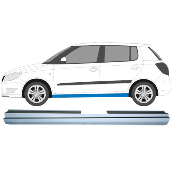 Pannello di riparazione sottoporta lamiera per Skoda Fabia II 2007-2015 / Sinistra 5079