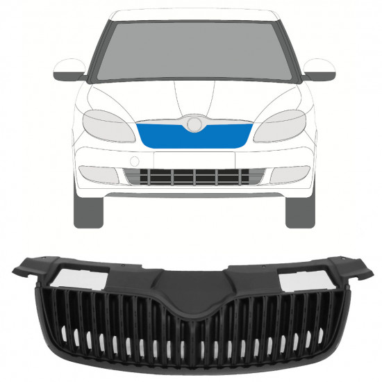 Griglia nera per Skoda Fabia II 2007-2010 7524
