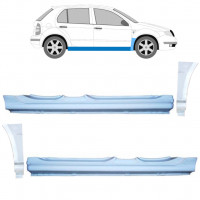 Lamiera di riparazione sottoporta completo e parafango anteriore per Skoda Fabia I 1999-2007 / Set 11169