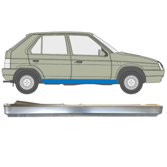 Sottoporta Lamiera Completo per Skoda Favorit 1989-1995 / Destra 14879