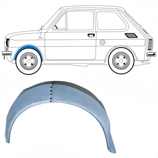 Lamiera di riparazione del parafango anteriore interiore per Fiat 126p 1972-2000 / Sinistra 10216