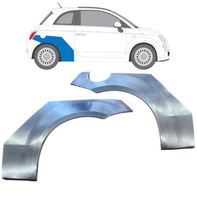Pannello di riparazione parafango posteriore per Fiat 500 2007-2018 / Sinistra+Destra / Set 16073
