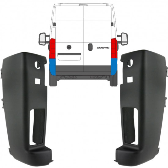 Angolo paraurti posteriore per Fiat Ducato 2006-2018 / Sinistra+Destra / Set 9936