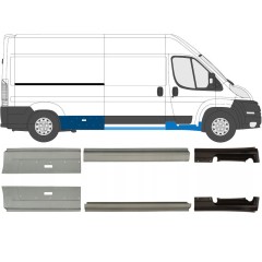 Pannello di riparazione sottoporta lamiera per Fiat Ducato 2006-2025 / Sinistra+Destra / Set 9702