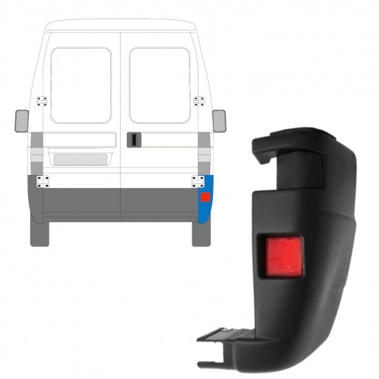 Angolo paraurti posteriore per Peugeot Boxer 2002-2006 / Destra 13035