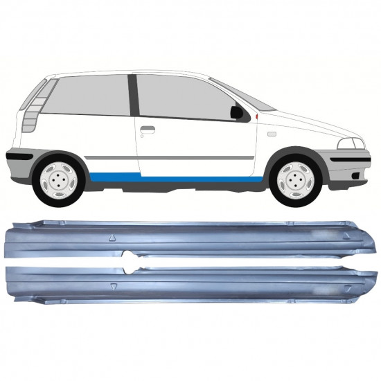 Sottoporta Lamiera Completo per Fiat Punto I 1993-1999 / Sinistra+Destra / Set 9938