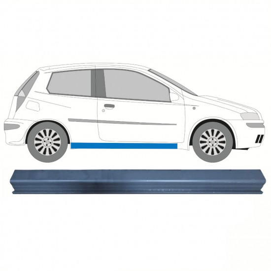 Pannello di riparazione sottoporta lamiera per Fiat Punto II 1999-2010 / Sinistra = Destra (simmetrico) 8592