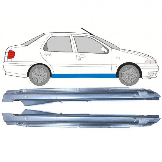 Sottoporta Lamiera Completo per Fiat Siena 1997-2001 / Sinistra+Destra / Set 10073