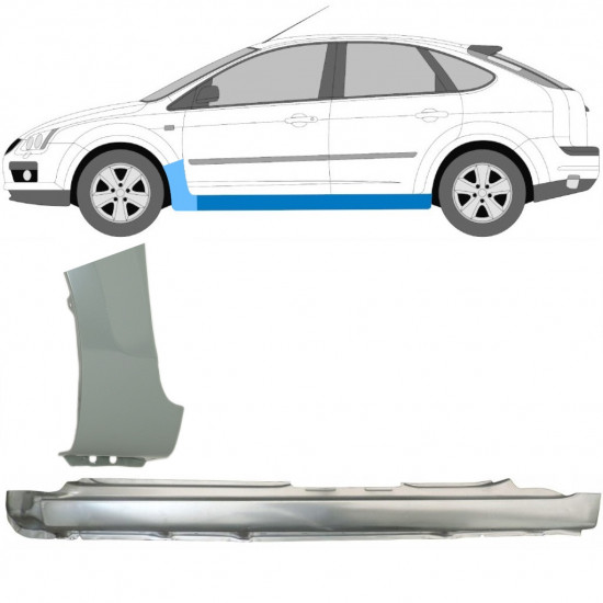 Lamiera di riparazione sottoporta completo e parafango anteriore per Ford Focus 2004-2010 / Sinistra / Set 8736