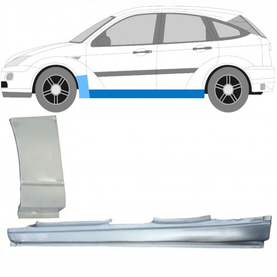 Lamiera di riparazione sottoporta completo e parafango anteriore per Ford Focus 1998-2004 / Sinistra / Set 8734