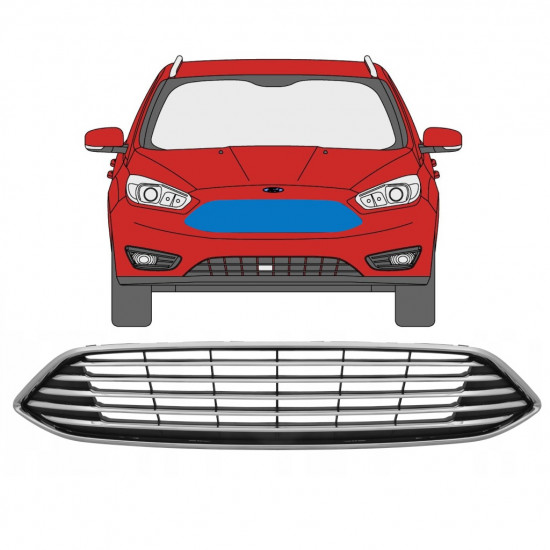 Griglia cromata per Ford Focus 2010-2018 7489