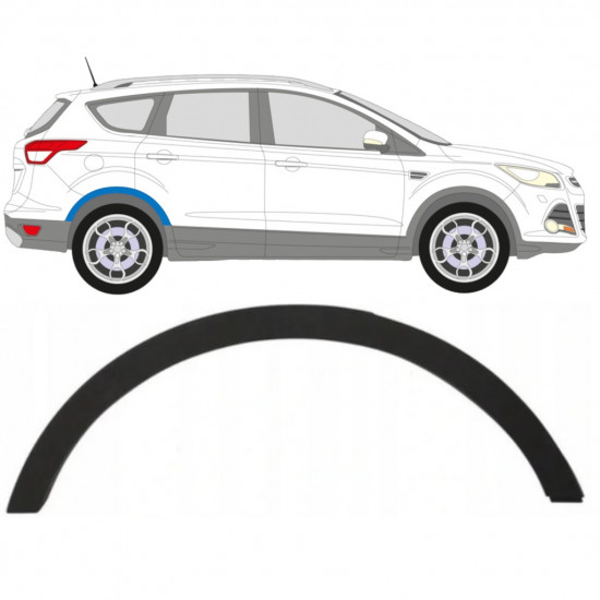 Modanatura laterale parafango posteriore per Ford Kuga 2013-2020 / Destra 7927