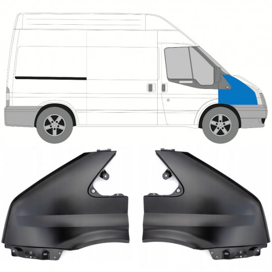 Parafango anteriore per Ford Transit 2006-2013 / Sinistra+Destra / Set 10541