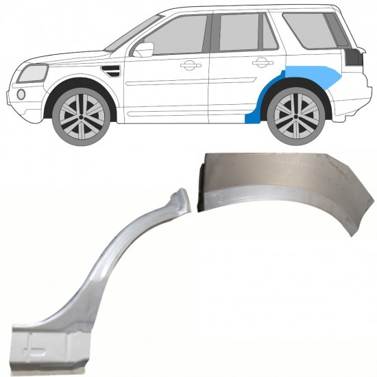 Pannello di riparazione parafango posteriore per Land Rover Freelander 2006-2016 / Sinistra / Set 8966