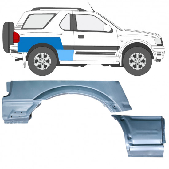 Pannello di riparazione parafango posteriore per Opel Frontera B 1999-2002 / Destra / Set 12837