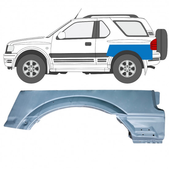 Pannello di riparazione sezione superiore parafango posteriore per Opel Frontera B 1999-2002 / Sinistra 12835