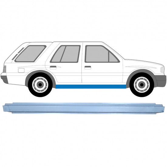 Pannello di riparazione sottoporta lamiera per Opel Frontera A 1991-1999 / Sinistra = Destra (simmetrico) 6882