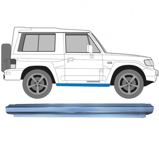 Pannello di riparazione sottoporta lamiera per Hyundai Galloper 1991-2003 / Sinistra = Destra (simmetrico) 6655
